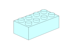 Show details for 2 x 4 - Light Aqua  Picture of 2 x 4 - Light Aqua