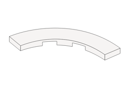 Show details for Curved Tile 4 x 4 - White Tile Picture of Curved Tile 4 x 4 - White Tile