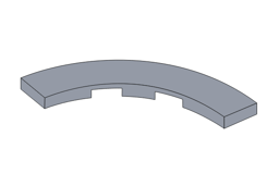 Show details for Curved Tile 4 x 4 - Light Bluish Gray Tile Picture of Curved Tile 4 x 4 - Light Bluish Gray Tile