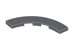 Show details for Curved Tile 4 x 4 - Tile Dark Gray Picture of Curved Tile 4 x 4 - Tile Dark Gray