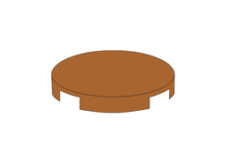 Show details for Rund 3 x 3 - Fliese Dark Flesh Picture of Rund 3 x 3 - Fliese Dark Flesh