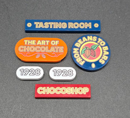 Schokoladen-Themen-Schilder Picture of Bricklink 910039 The Art of Chocolate Custom Package