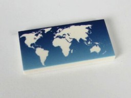 Show details for 2 x 4 - Fliese White - Weltkarte Picture of 2 x 4 - Fliese White - Weltkarte