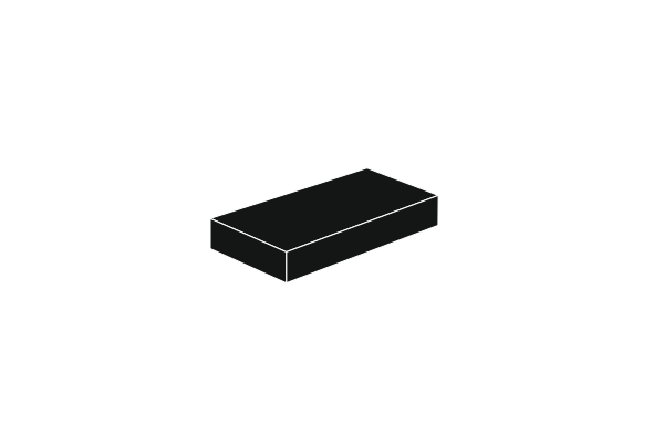 Picture of 1 x 2 - Tile Black