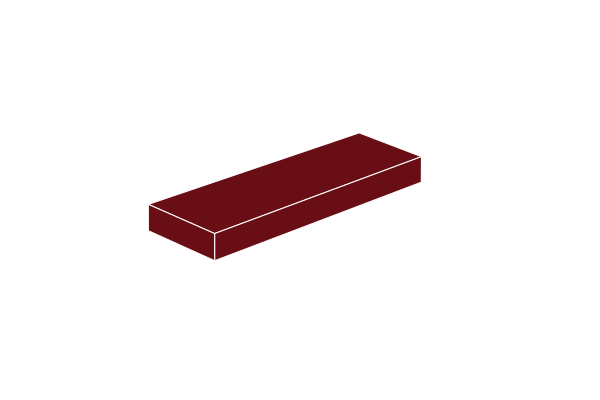 Picture of 1x3 - Tile Darkred